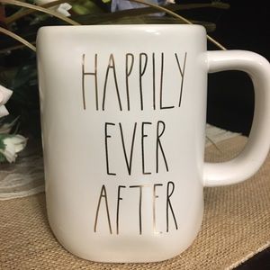 Rae Dunn Happily Ever After Mug - Gold Writing